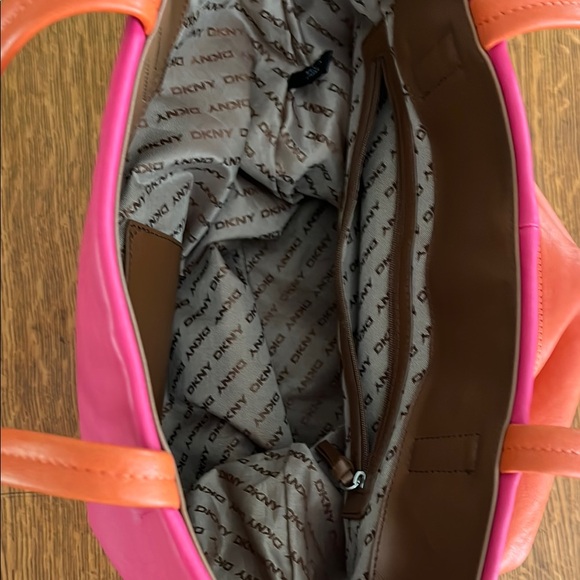 Vibrant Pink & Orange Leather Tote - Picture 7 of 11